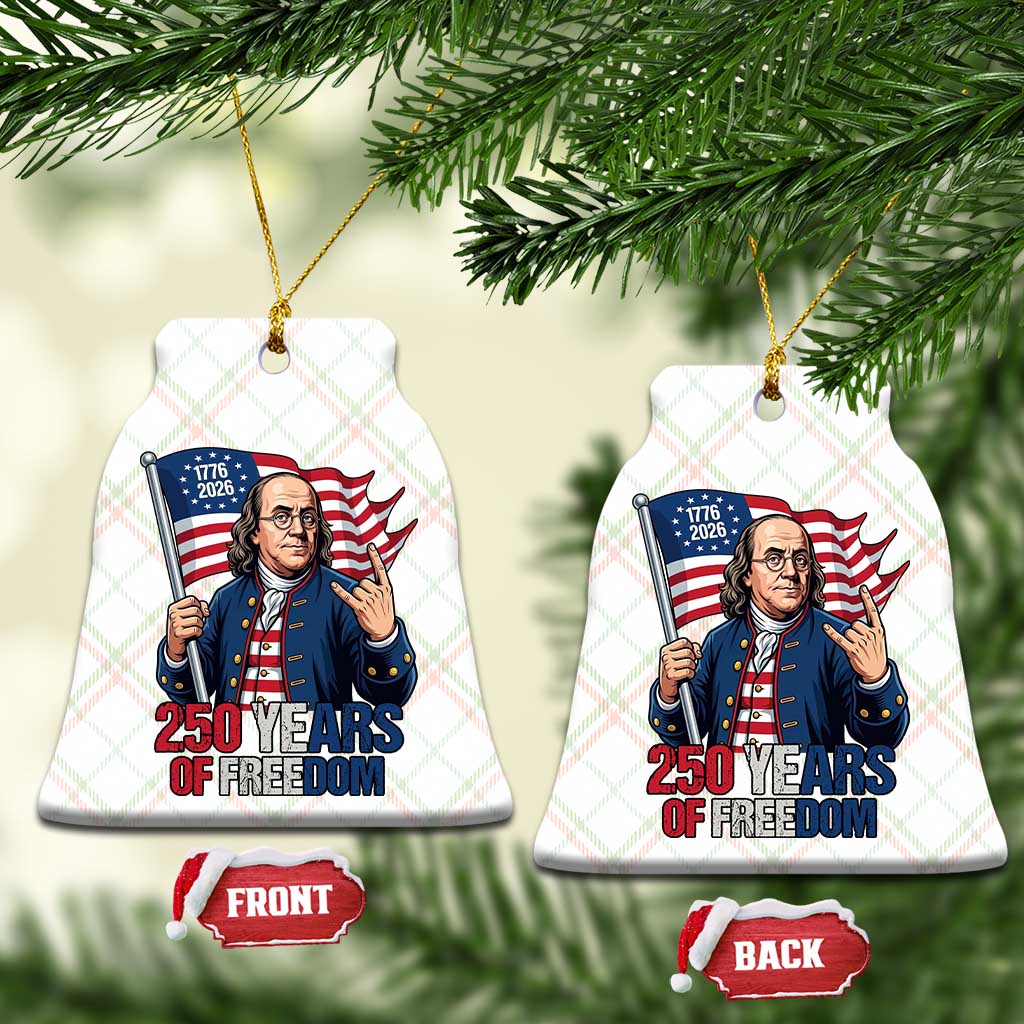 Patriotic Benjamin Franklin Ceramic Ornament 250 Years Of Freedom