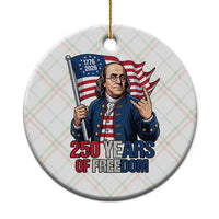 Patriotic Benjamin Franklin Ceramic Ornament 250 Years Of Freedom