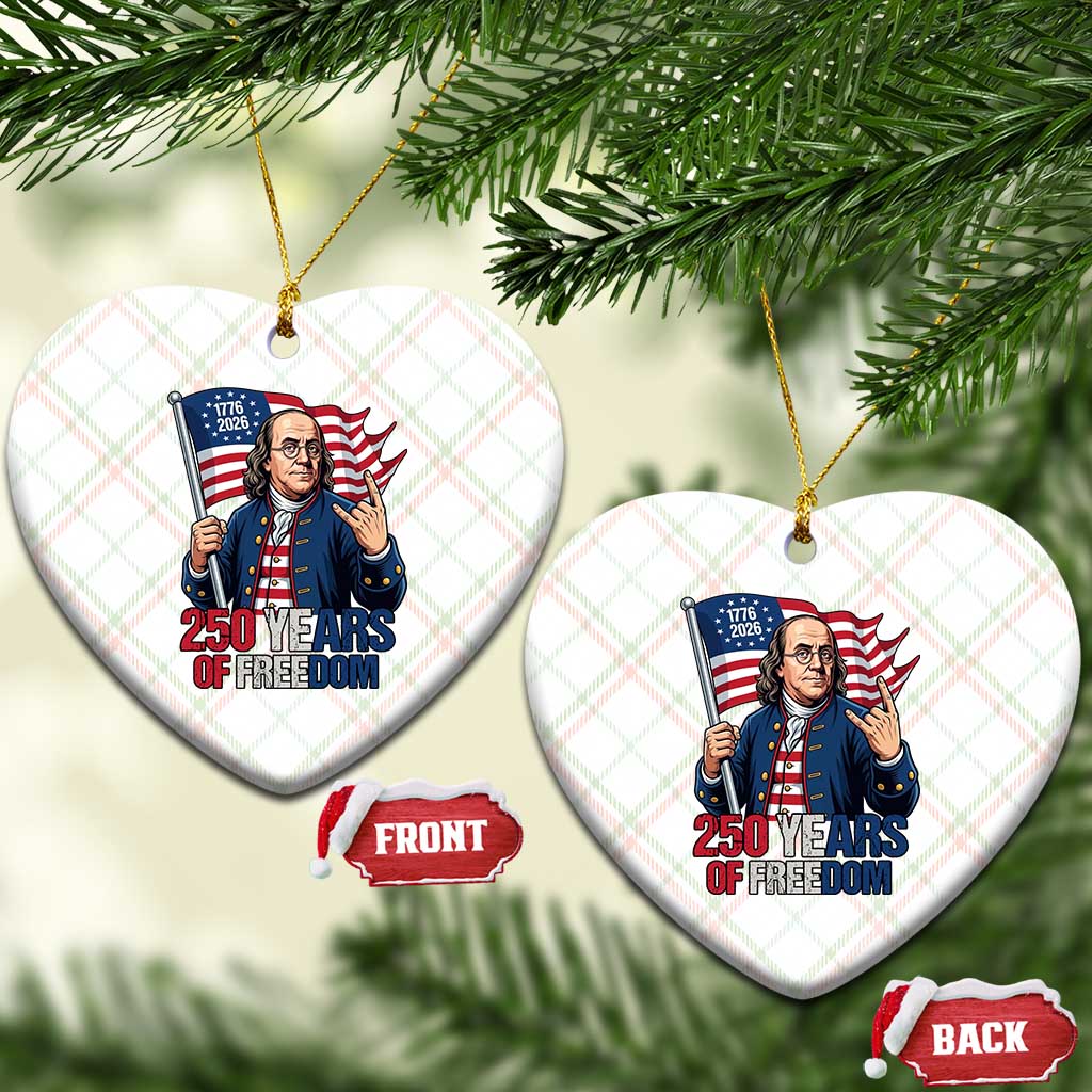 Patriotic Benjamin Franklin Ceramic Ornament 250 Years Of Freedom