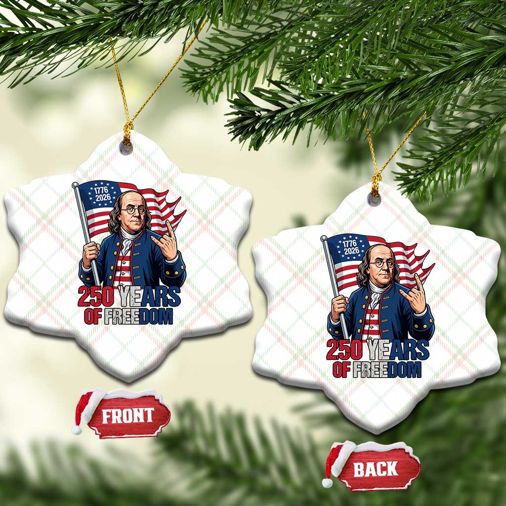 Patriotic Benjamin Franklin Ceramic Ornament 250 Years Of Freedom