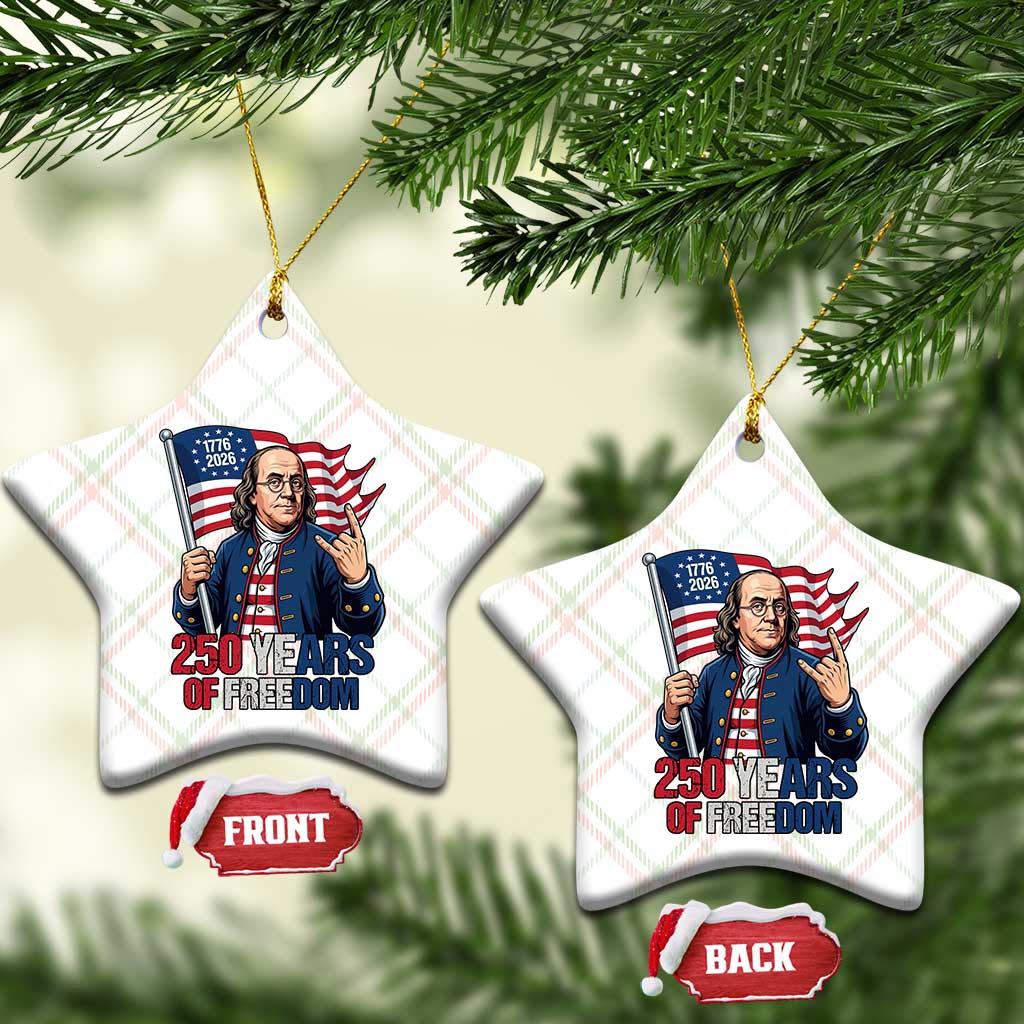 Patriotic Benjamin Franklin Ceramic Ornament 250 Years Of Freedom