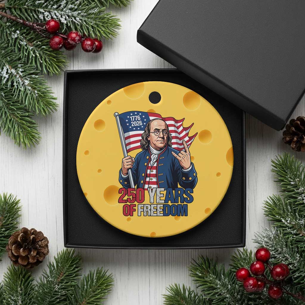 Patriotic Benjamin Franklin Ceramic Ornament 250 Years Of Freedom