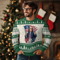 Patriotic Benjamin Franklin Ugly Christmas Sweater 250 Years Of Freedom