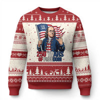 Patriotic Benjamin Franklin Ugly Christmas Sweater 250 Years Of Freedom