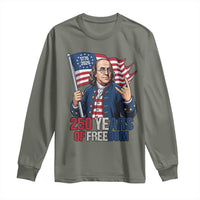 Patriotic Benjamin Franklin Long Sleeve Shirt 250 Years Of Freedom