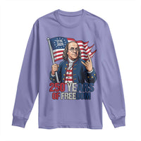 Patriotic Benjamin Franklin Long Sleeve Shirt 250 Years Of Freedom