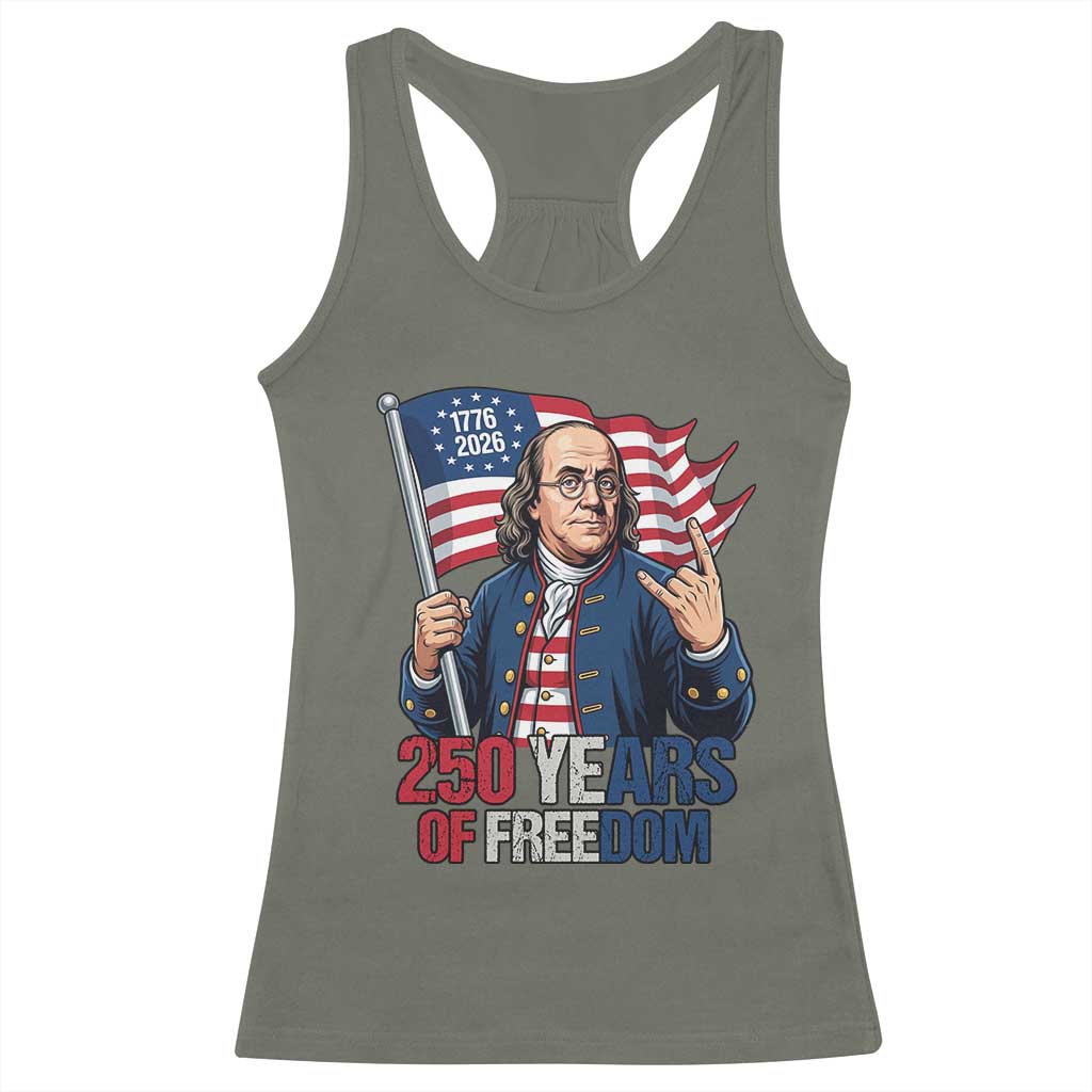 Patriotic Benjamin Franklin Racerback Tank Top 250 Years Of Freedom