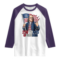 Patriotic Benjamin Franklin Raglan Shirt 250 Years Of Freedom