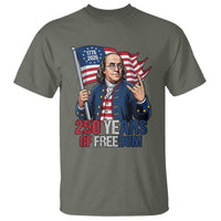 Patriotic Benjamin Franklin T Shirt 250 Years Of Freedom