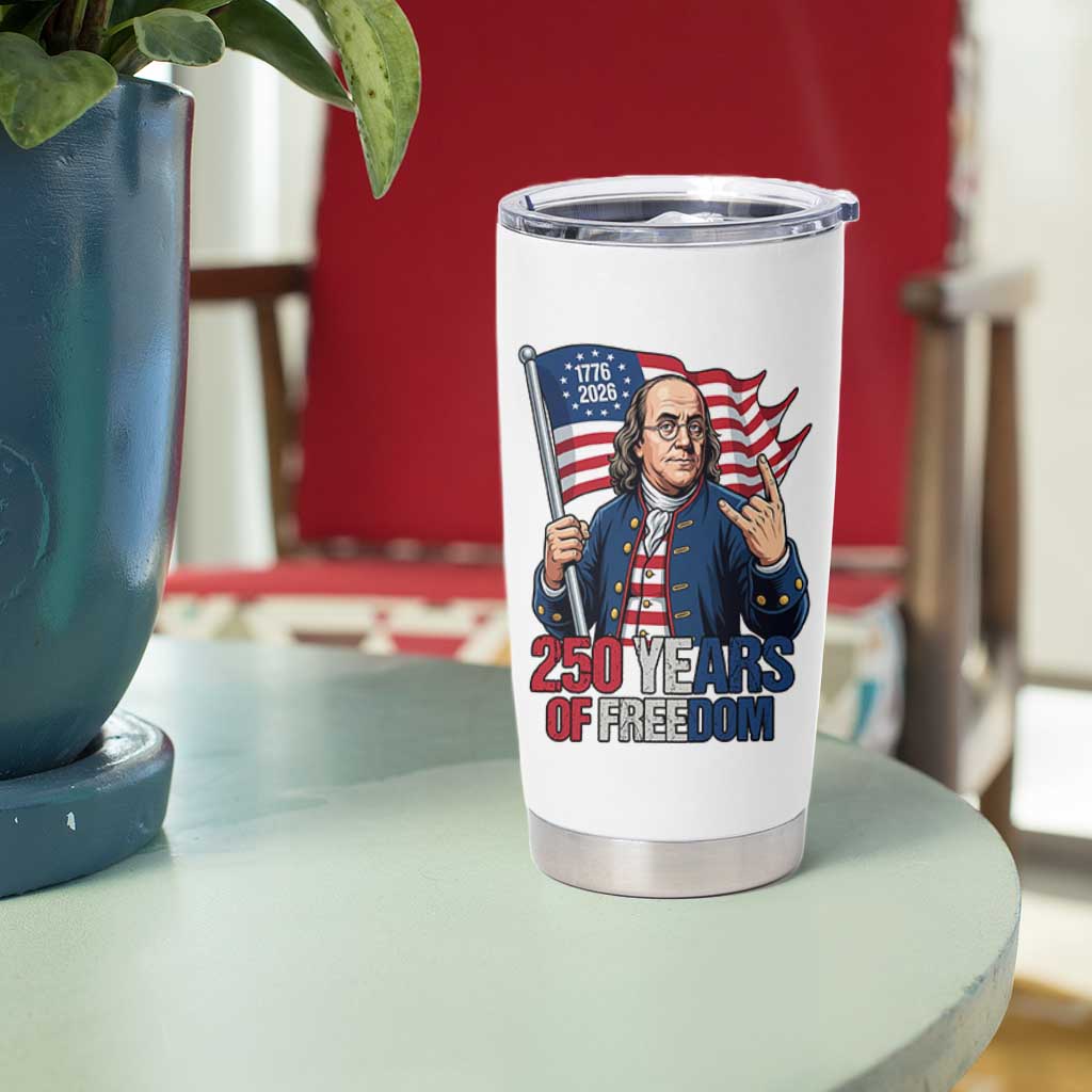 Patriotic Benjamin Franklin Tumbler Cup 250 Years Of Freedom