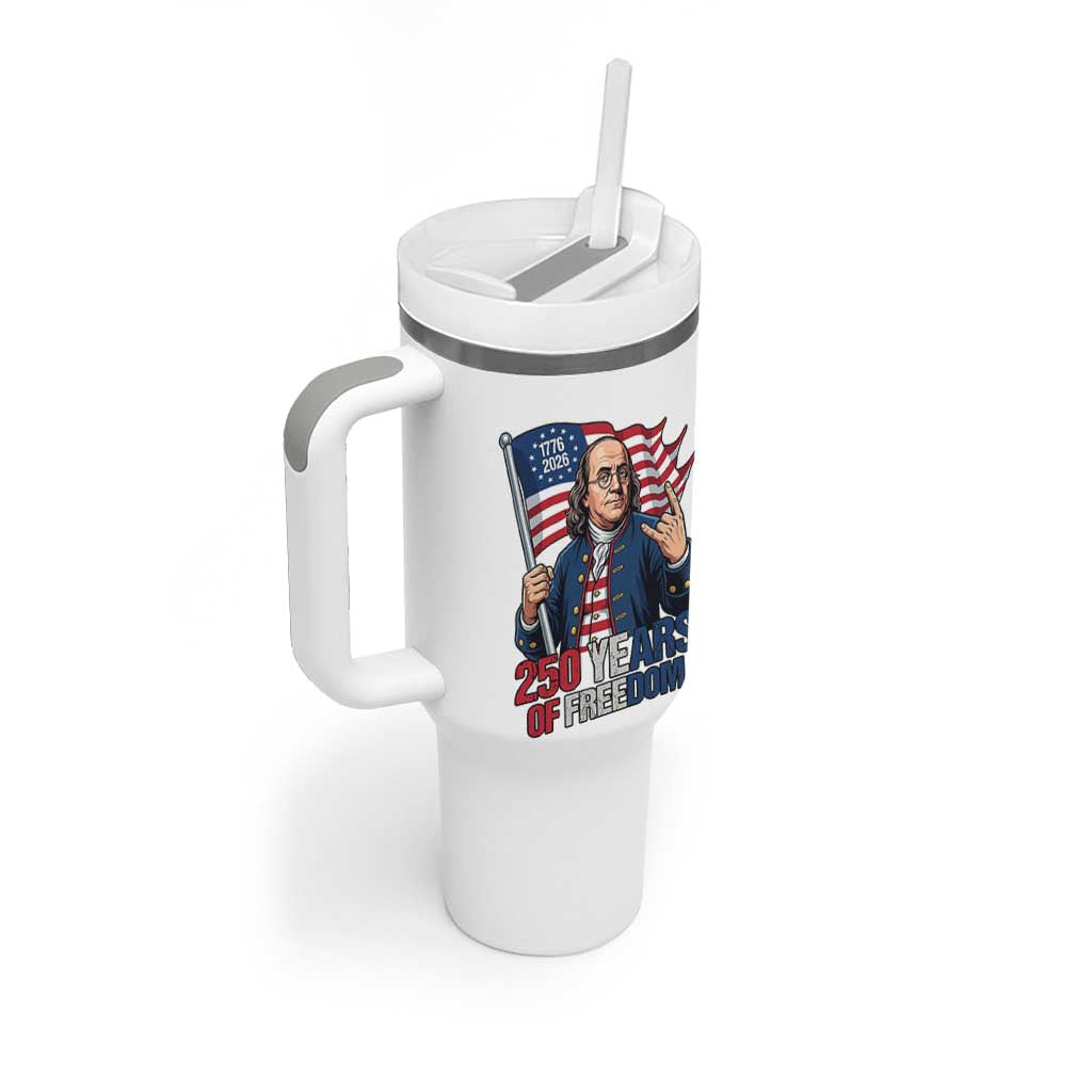 Patriotic Benjamin Franklin Tumbler With Handle 250 Years Of Freedom