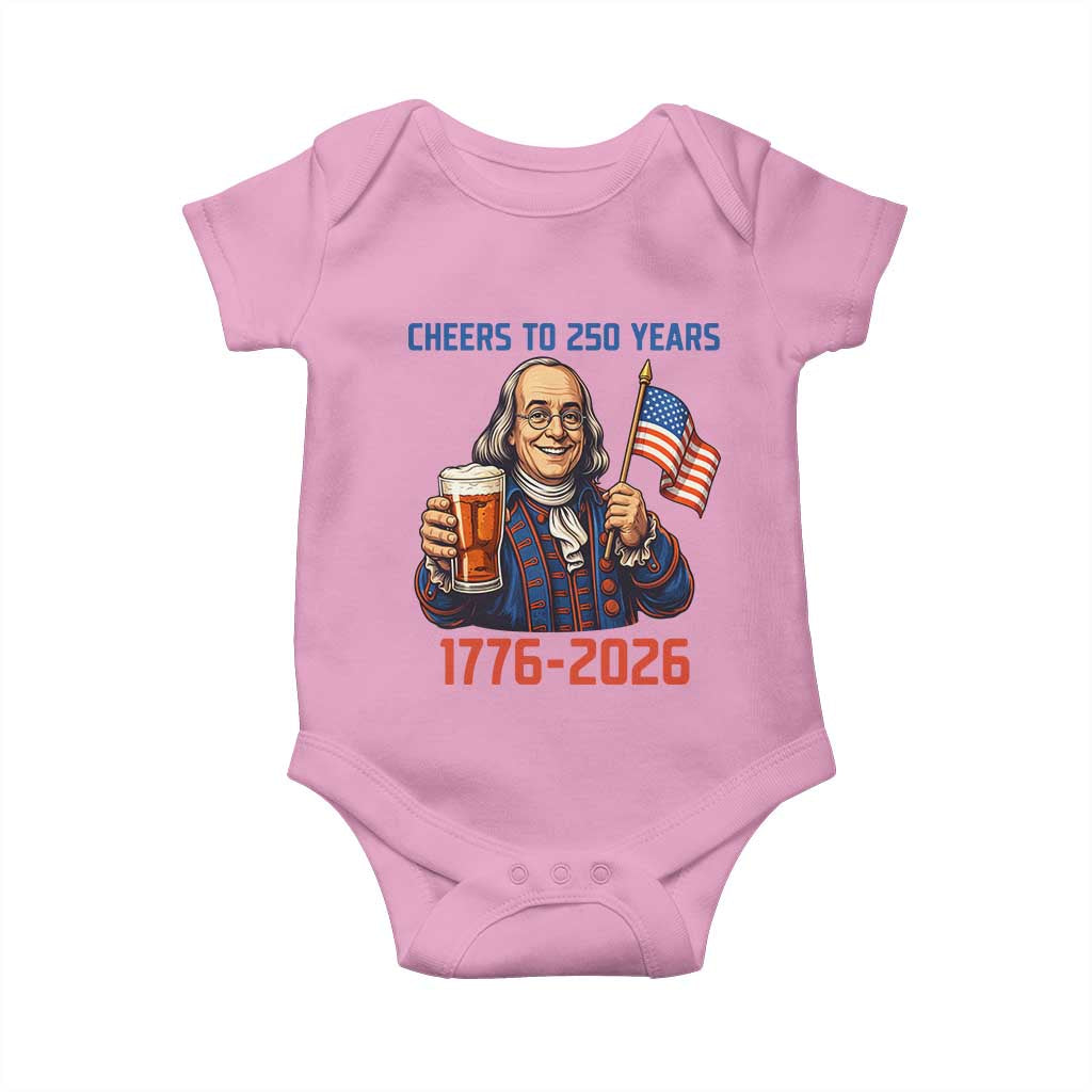 Funny Benjamin Franklin Baby Onesie Cheers To 250 Years
