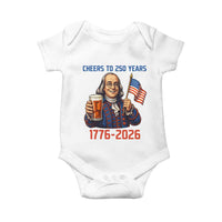 Funny Benjamin Franklin Baby Onesie Cheers To 250 Years