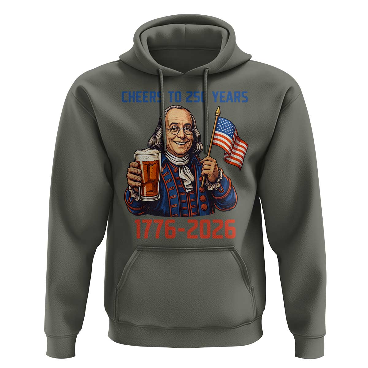 Funny Benjamin Franklin Hoodie Cheers To 250 Years