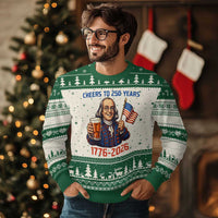 Funny Benjamin Franklin Ugly Christmas Sweater Cheers To 250 Years
