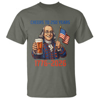 Funny Benjamin Franklin T Shirt Cheers To 250 Years