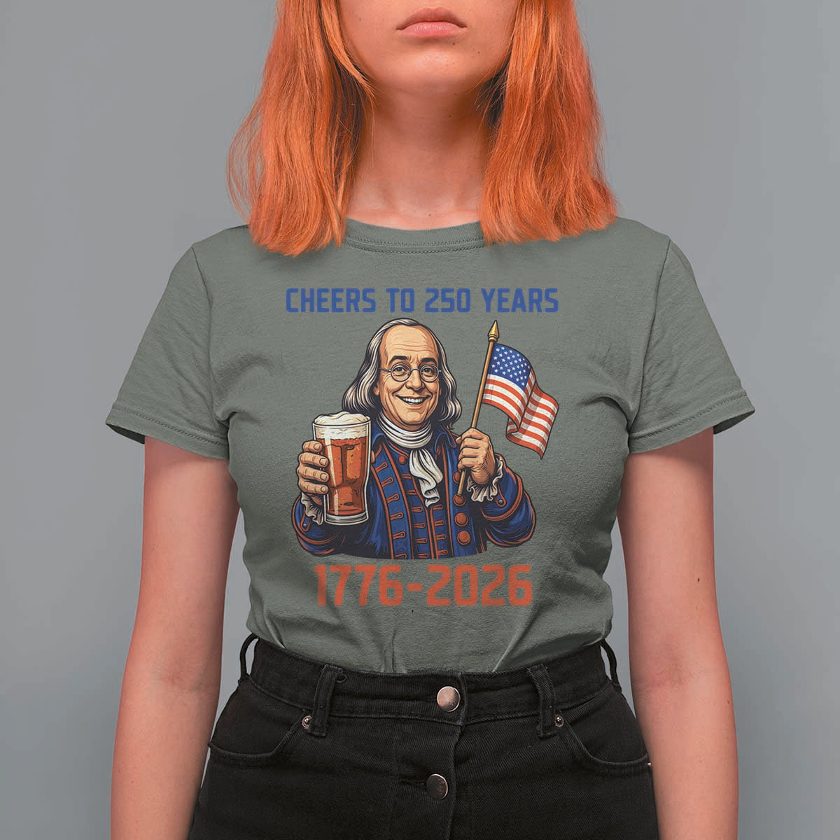 Funny Benjamin Franklin T Shirt For Women Cheers To 250 Years