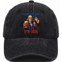 Funny Benjamin Franklin Washed Cotton Baseball Cap Cheers To 250 Years
