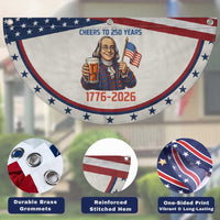 Funny Benjamin Franklin Patriotic Fan Flag Cheers To 250 Years