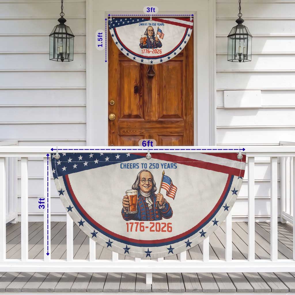 Funny Benjamin Franklin Patriotic Fan Flag Cheers To 250 Years