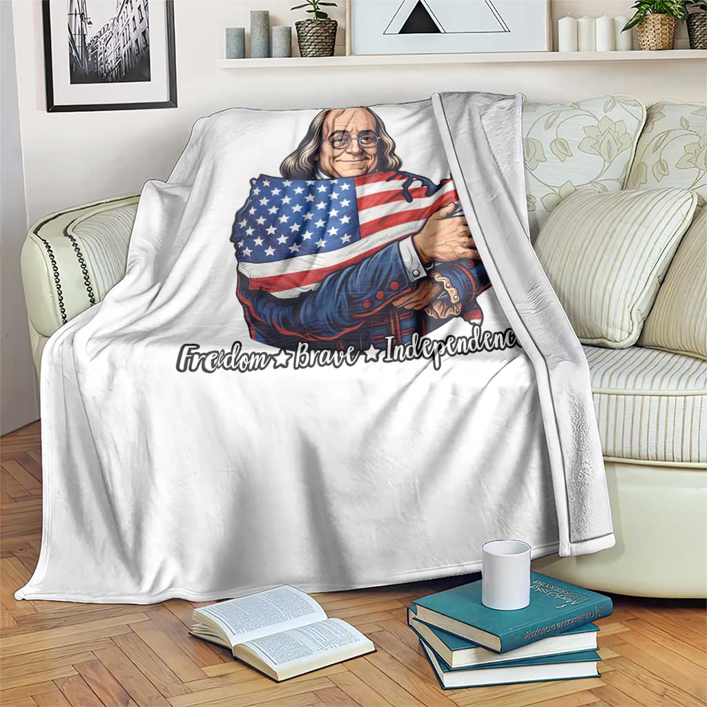 Benjamin Franklin Throw Blanket Freedom Liberty Independence American History