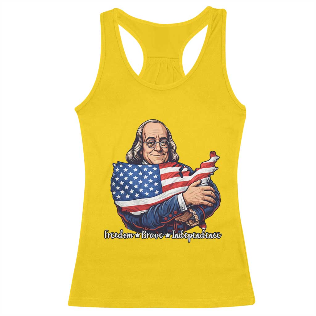 Benjamin Franklin Racerback Tank Top Freedom Liberty Independence American History