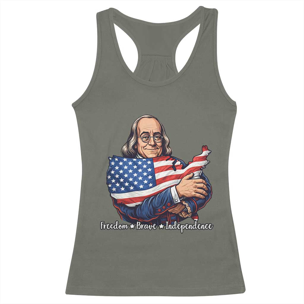 Benjamin Franklin Racerback Tank Top Freedom Liberty Independence American History