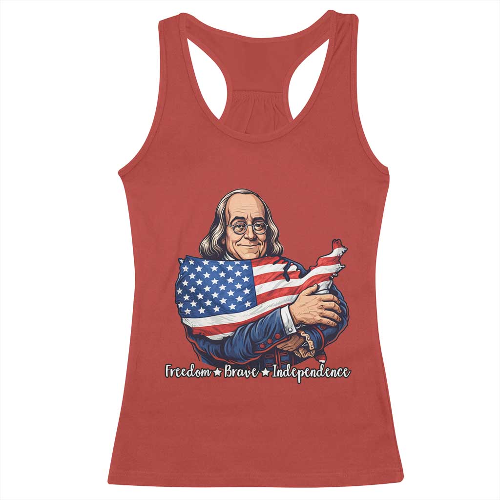 Benjamin Franklin Racerback Tank Top Freedom Liberty Independence American History