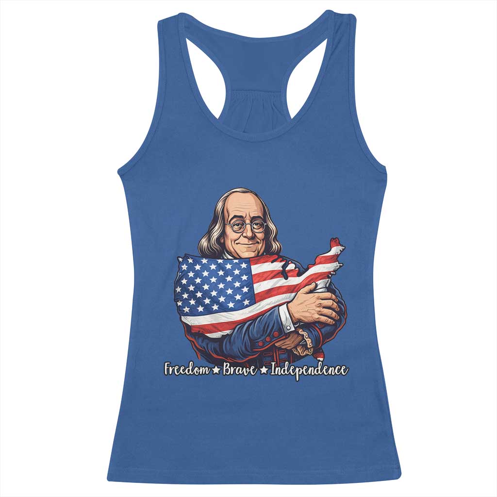 Benjamin Franklin Racerback Tank Top Freedom Liberty Independence American History