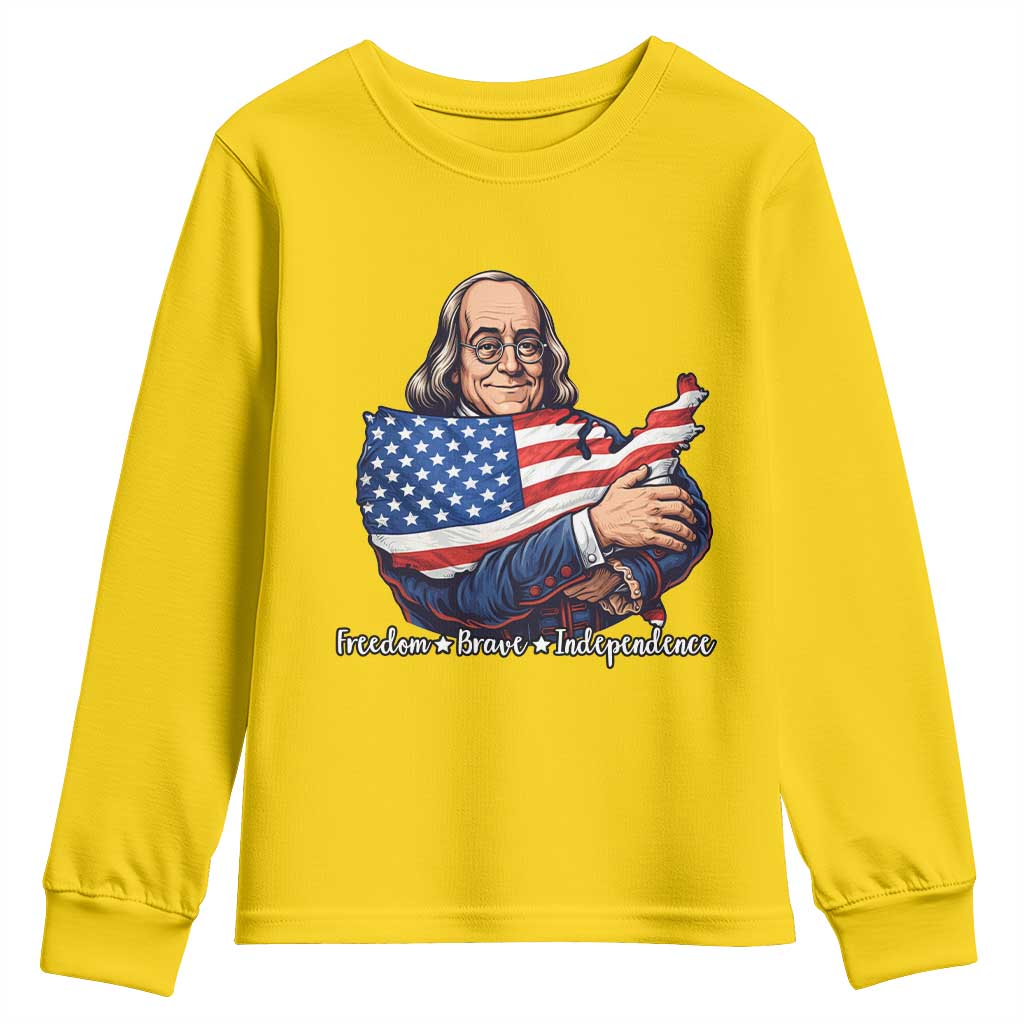 Benjamin Franklin Youth Sweatshirt Freedom Liberty Independence American History