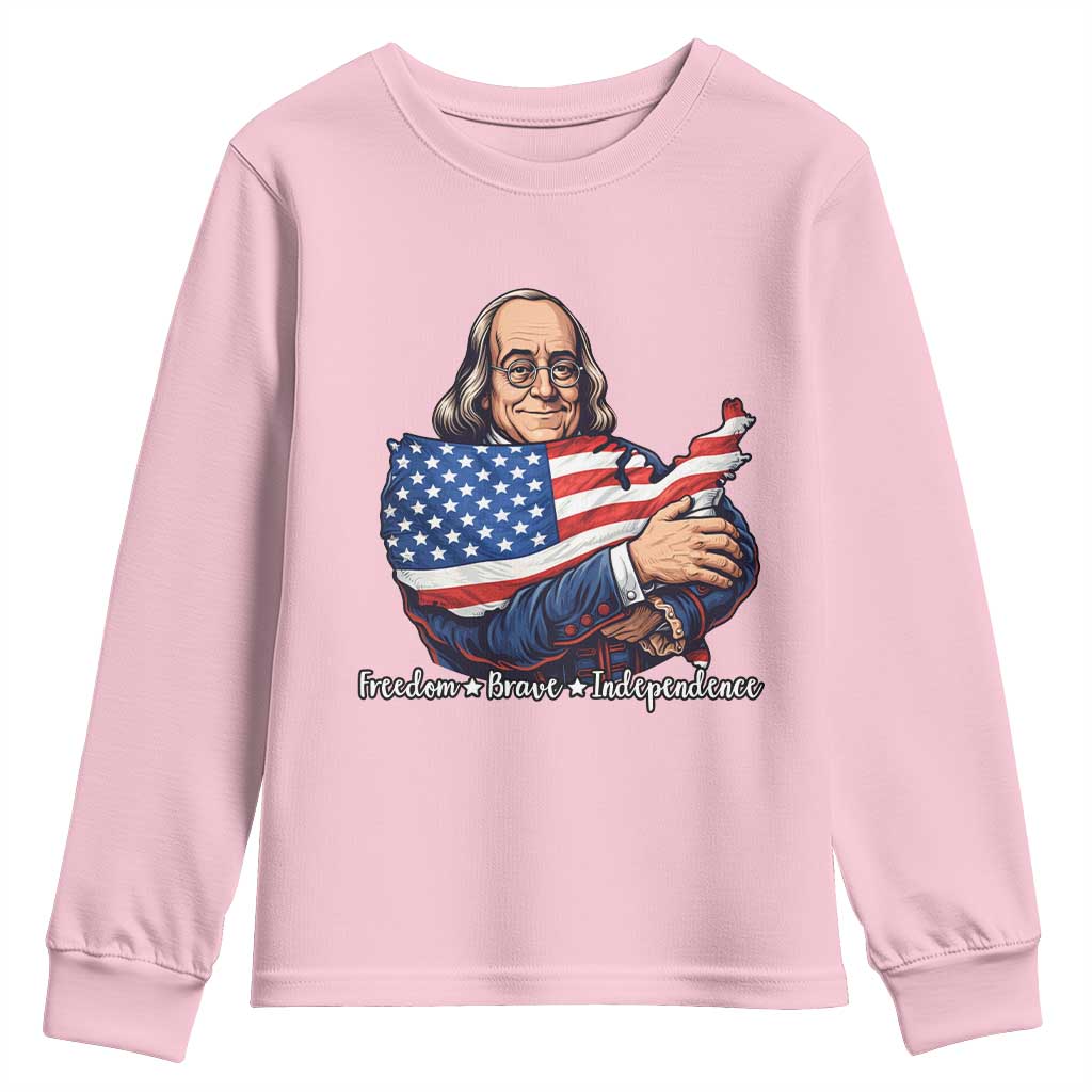 Benjamin Franklin Youth Sweatshirt Freedom Liberty Independence American History