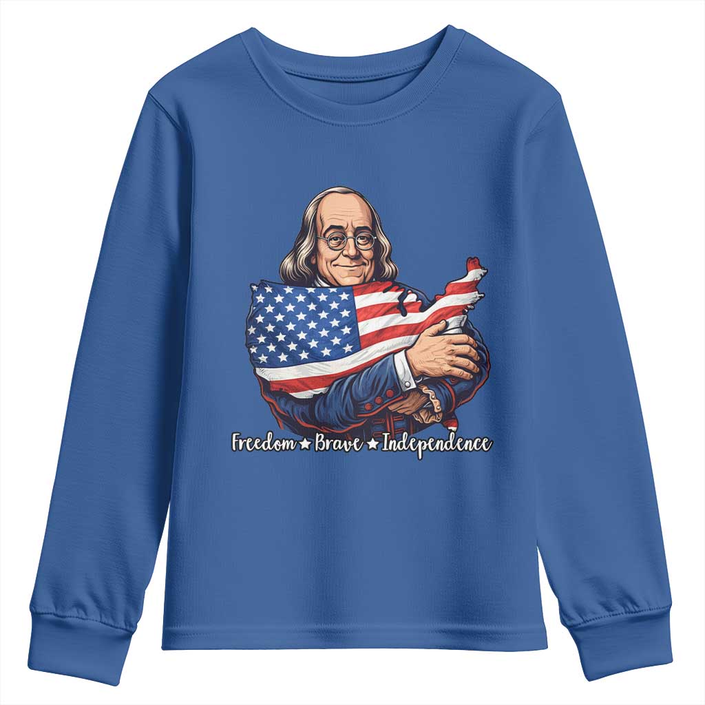 Benjamin Franklin Youth Sweatshirt Freedom Liberty Independence American History