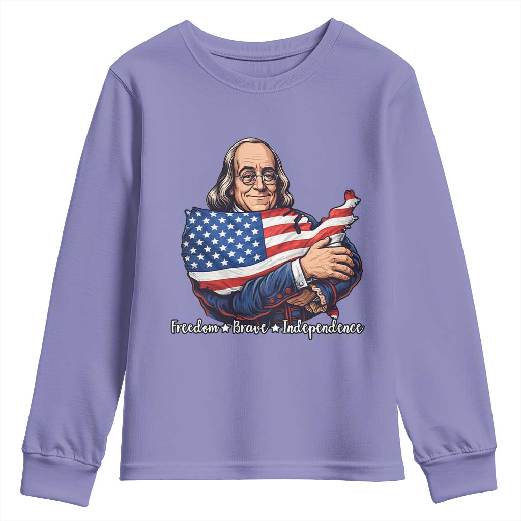 Benjamin Franklin Youth Sweatshirt Freedom Liberty Independence American History