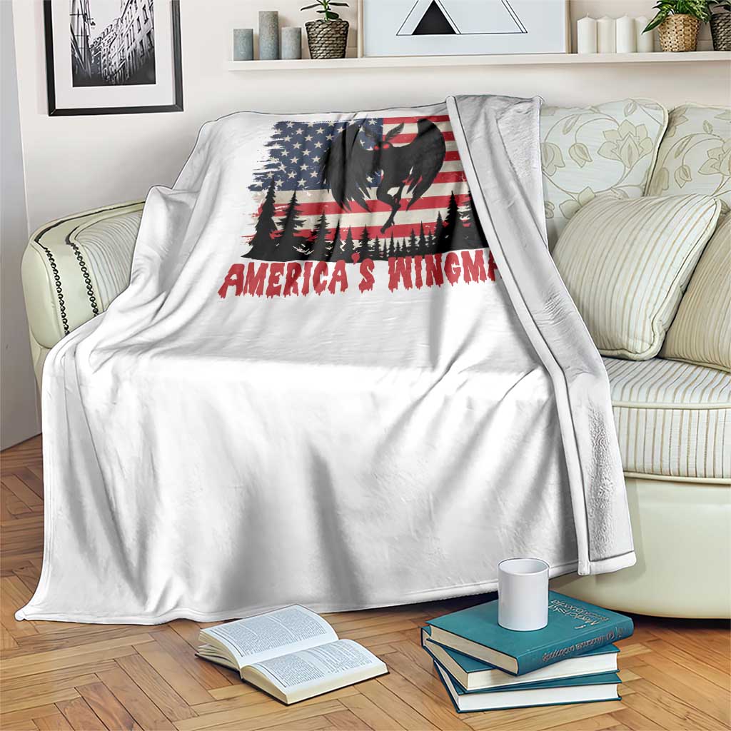 Mothman Americas Wingman Throw Blanket Funny Patriotic Cryptid