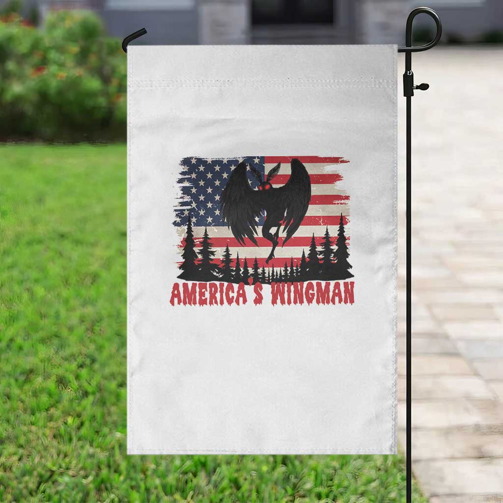 Mothman Americas Wingman Garden Flag Funny Patriotic Cryptid