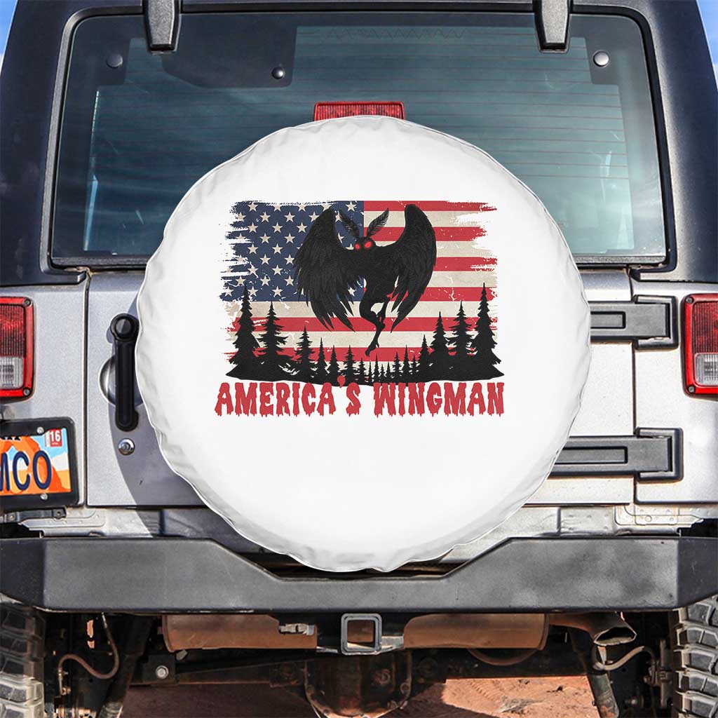 Mothman Americas Wingman Spare Tire Cover Funny Patriotic Cryptid