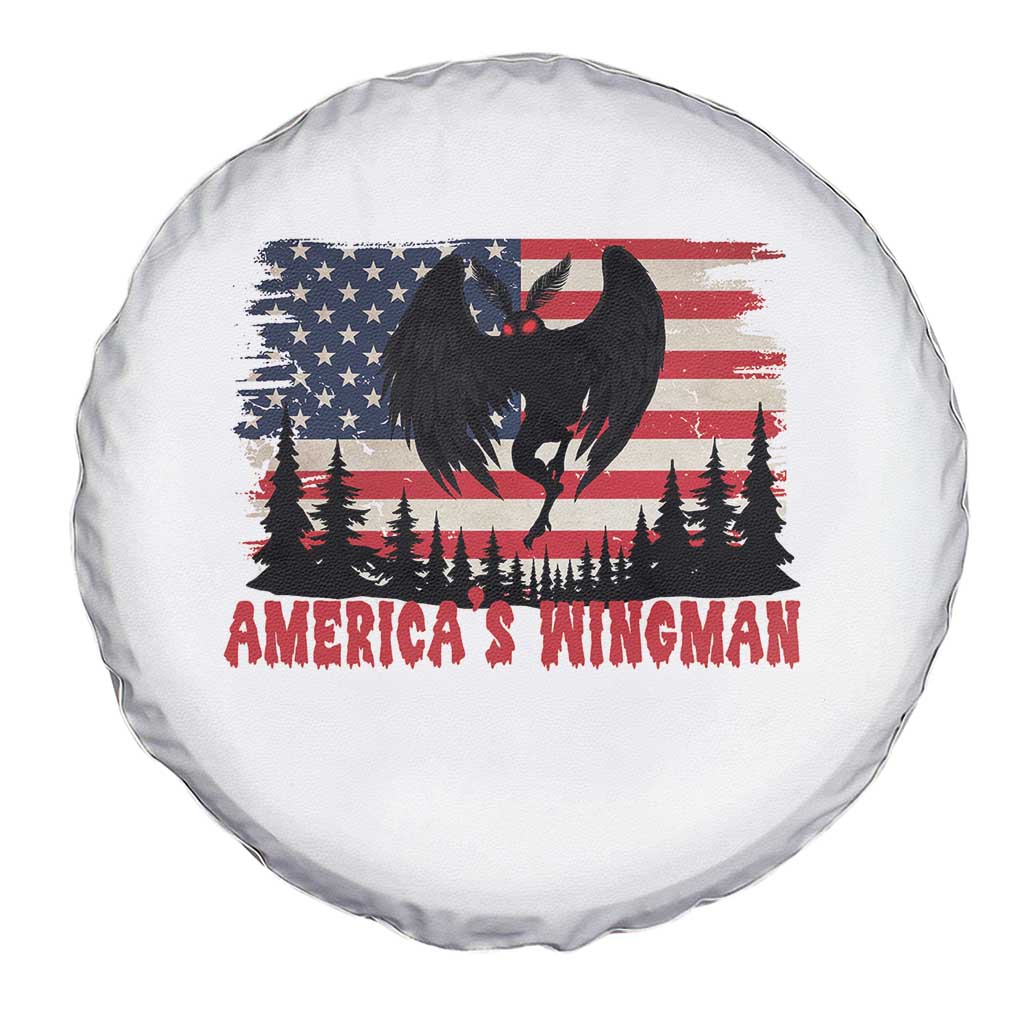 Mothman Americas Wingman Spare Tire Cover Funny Patriotic Cryptid