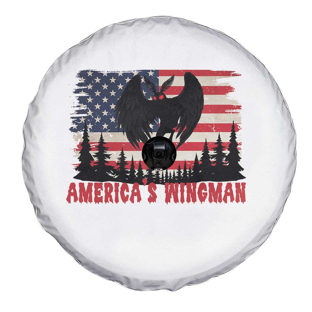 Mothman Americas Wingman Spare Tire Cover Funny Patriotic Cryptid