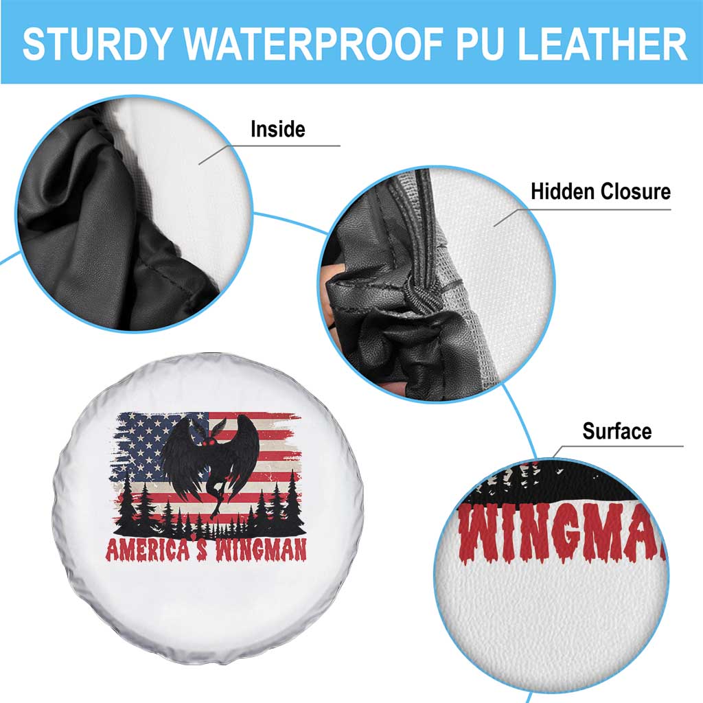 Mothman Americas Wingman Spare Tire Cover Funny Patriotic Cryptid