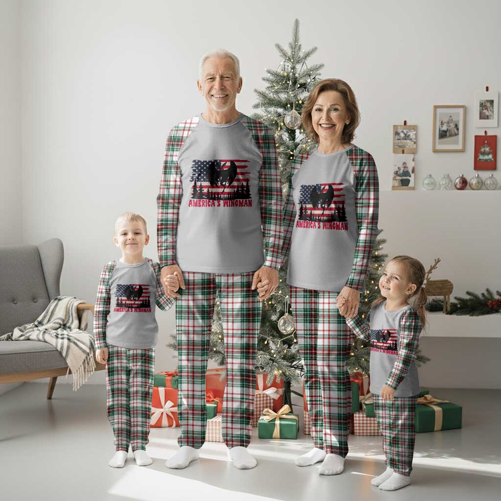 Mothman Americas Wingman Plaid Pajama Set Funny Patriotic Cryptid