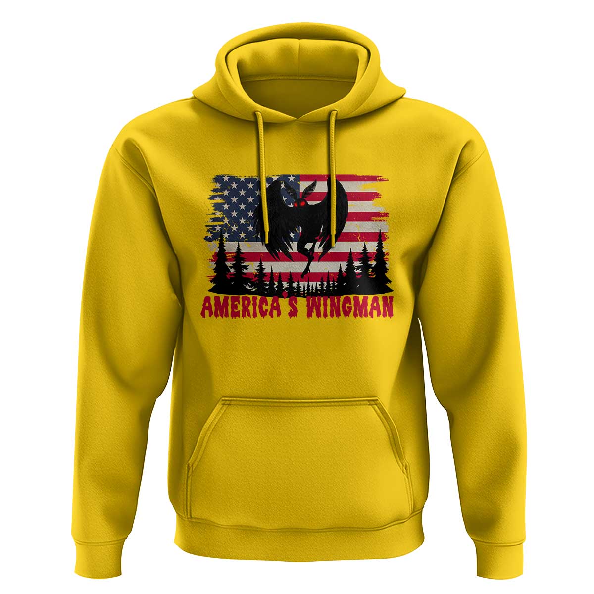 Mothman Americas Wingman Hoodie Funny Patriotic Cryptid