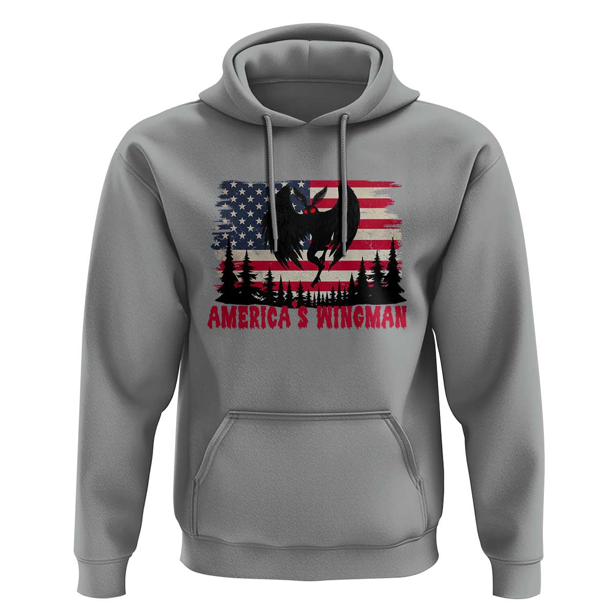 Mothman Americas Wingman Hoodie Funny Patriotic Cryptid