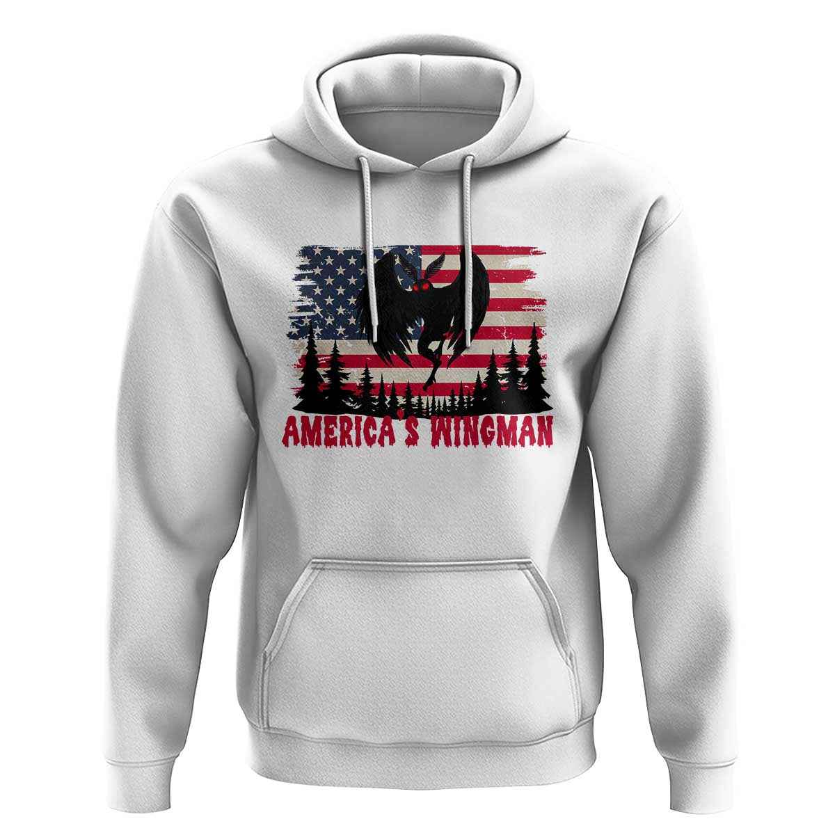 Mothman Americas Wingman Hoodie Funny Patriotic Cryptid
