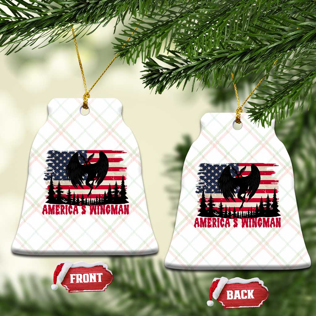 Mothman Americas Wingman Ceramic Ornament Funny Patriotic Cryptid