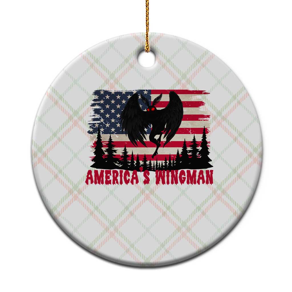 Mothman Americas Wingman Ceramic Ornament Funny Patriotic Cryptid