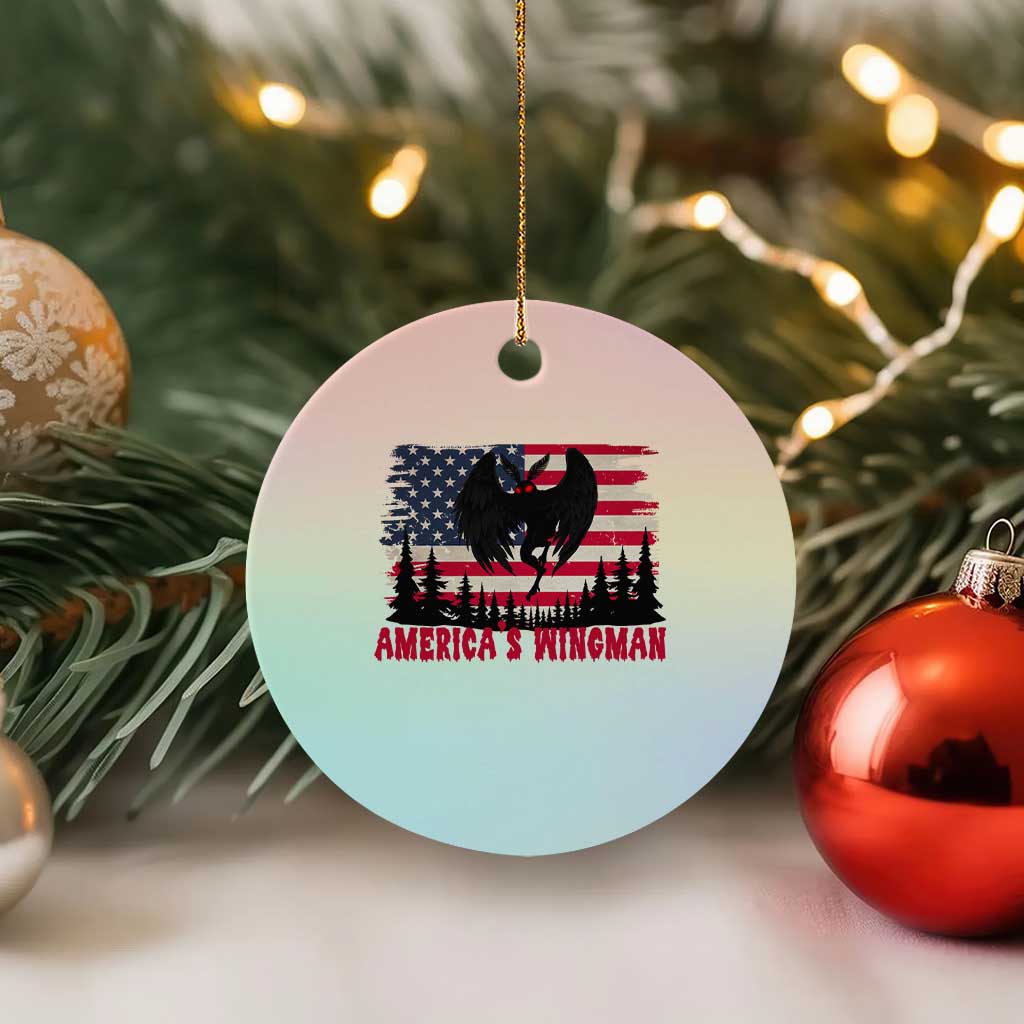 Mothman Americas Wingman Ceramic Ornament Funny Patriotic Cryptid