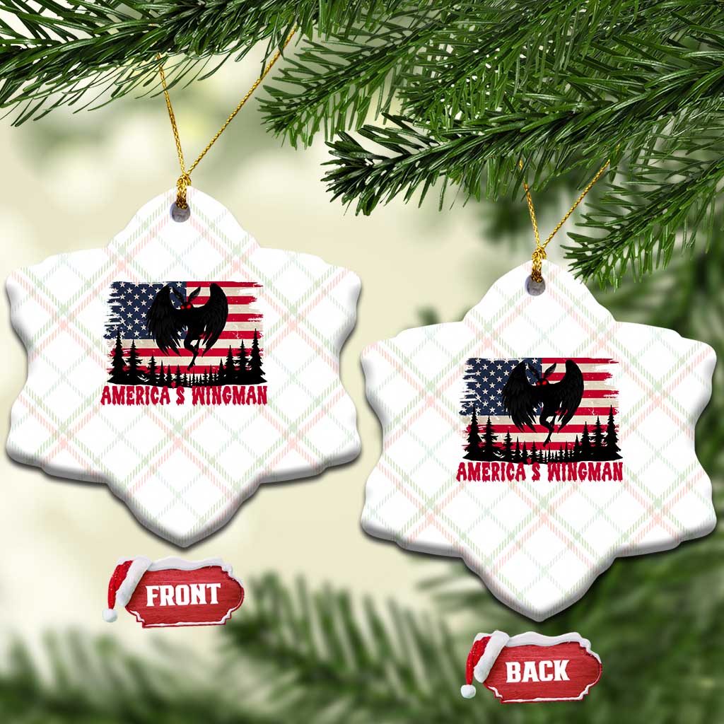 Mothman Americas Wingman Ceramic Ornament Funny Patriotic Cryptid