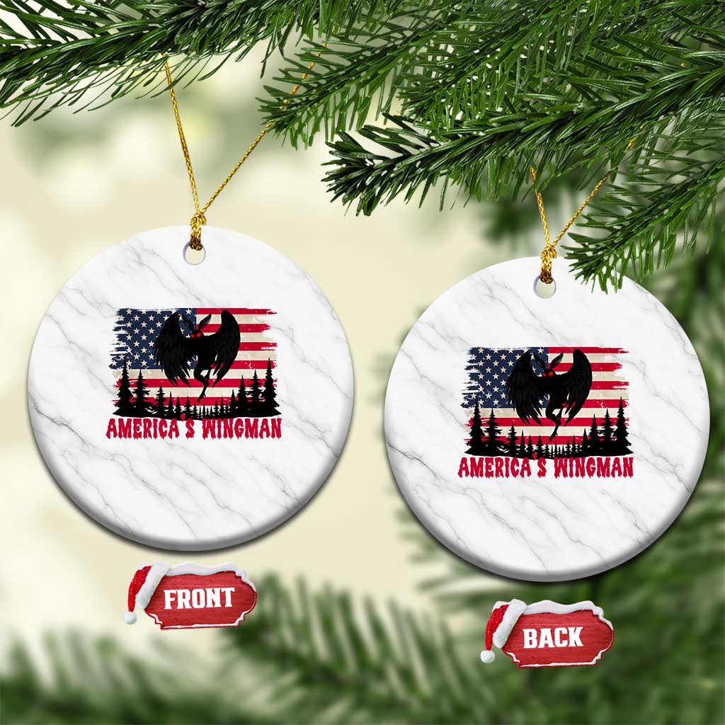 Mothman Americas Wingman Ceramic Ornament Funny Patriotic Cryptid