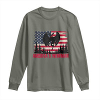 Mothman Americas Wingman Long Sleeve Shirt Funny Patriotic Cryptid