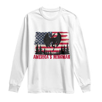 Mothman Americas Wingman Long Sleeve Shirt Funny Patriotic Cryptid
